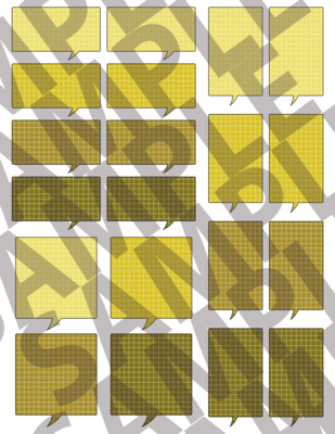 Yellow - Square Grid Speech Bubbles