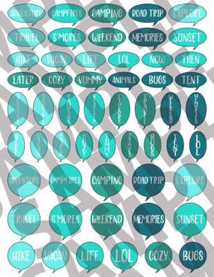 Turquoise - Round Smaller Text Speech Bubbles