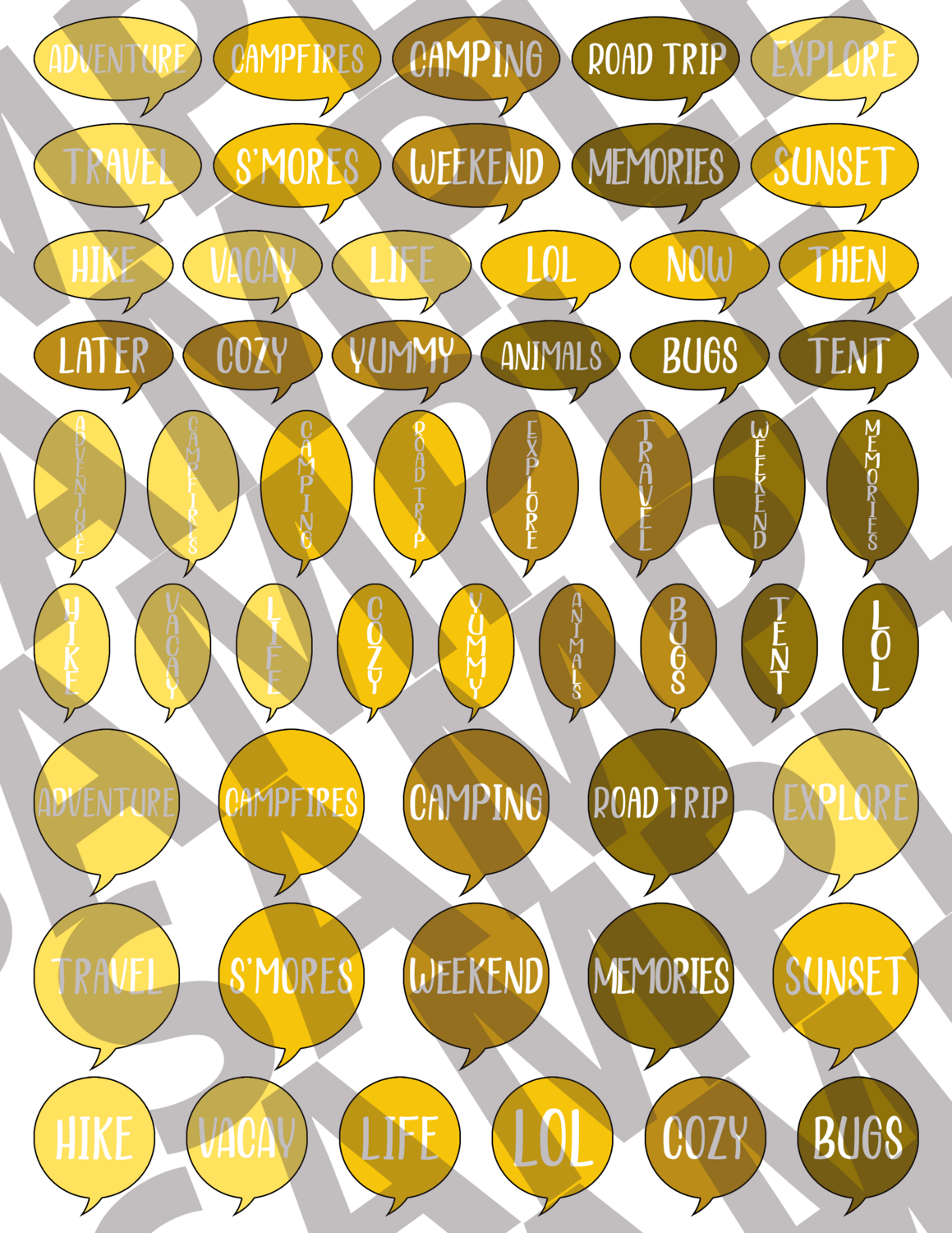 More Yellow - Round Smaller Text Speech Bubbles