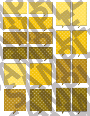 More Yellow - Square Dotted Speech Bubbles