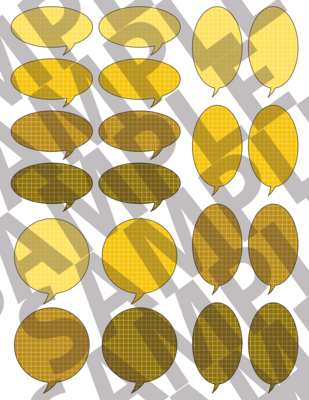 More Yellow - Round Grid Speech Bubbles