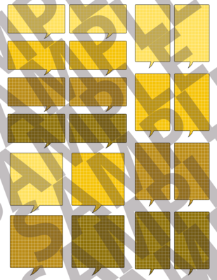 More Yellow - Square Grid Speech Bubbles