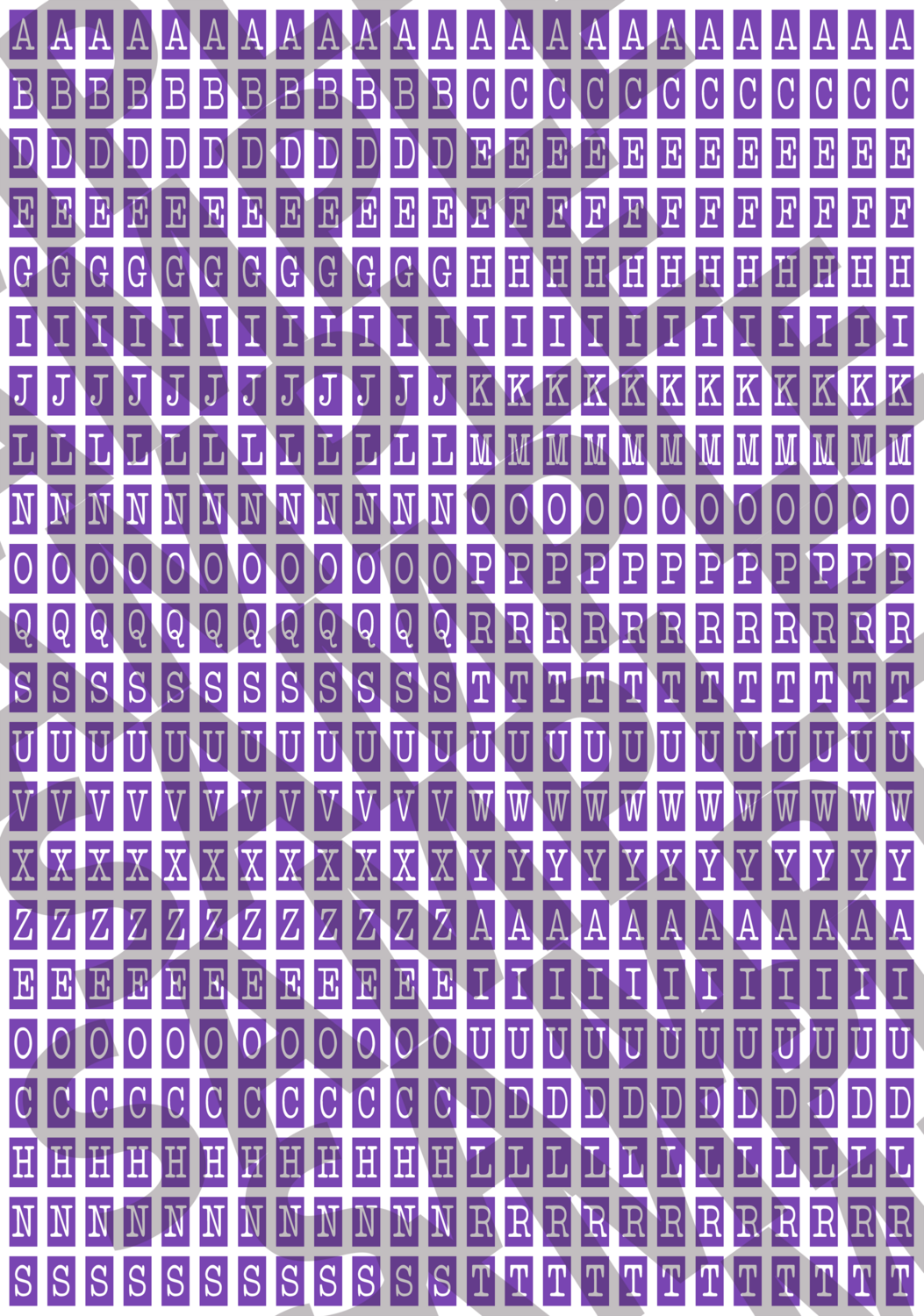 White Text Purple 2 - 'Typewriter' Tiny Letters