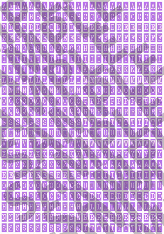 White Text Purple 1 - &#39;Typewriter&#39; Tiny Letters