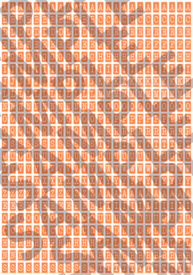 White Text Bright Orange 2 - 'Typewriter' Tiny Letters