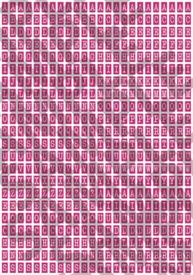 White Text Pink 2 - 'Typewriter' Tiny Letters