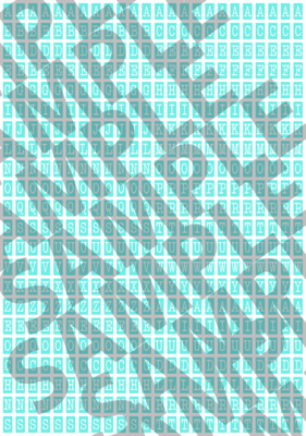 White Text Turquoise 1 - 'Typewriter' Tiny Letters