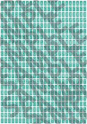 White Text Turquoise 2 - 'Typewriter' Tiny Letters
