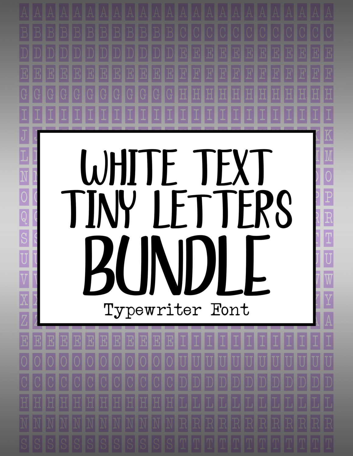 Bundle #84 'Typewriter' Tiny Letters - White Text
