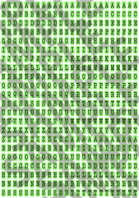 Black Text Green 1 - 'Typewriter' Tiny Letters