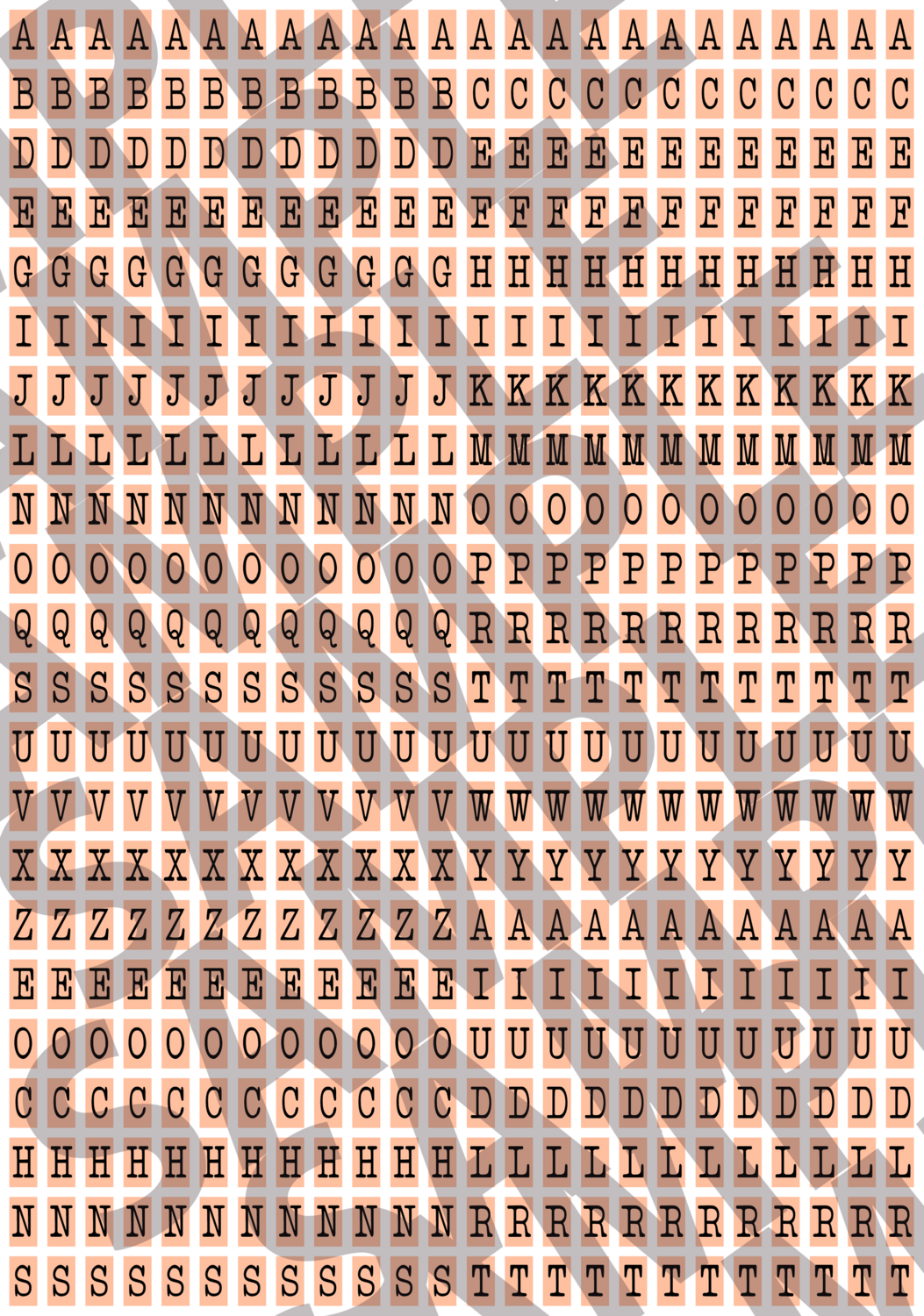 Black Text Bright Orange 1 - &#39;Typewriter&#39; Tiny Letters