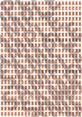 Black Text Bright Orange 1 - 'Typewriter' Tiny Letters