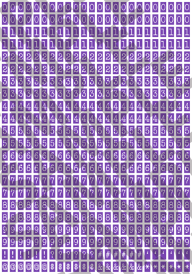 White Text Purple 2 - 'Typewriter' Tiny Numbers