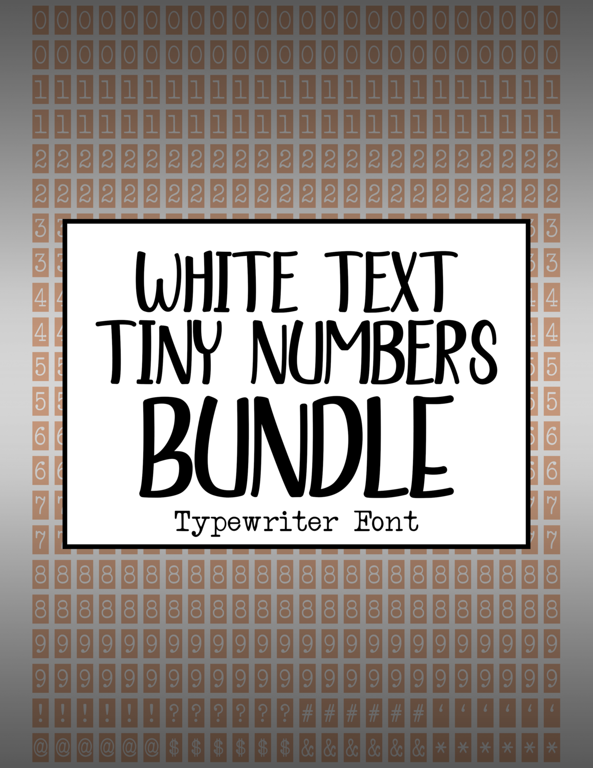 Bundle #86 'Typewriter' Tiny Numbers - White Text