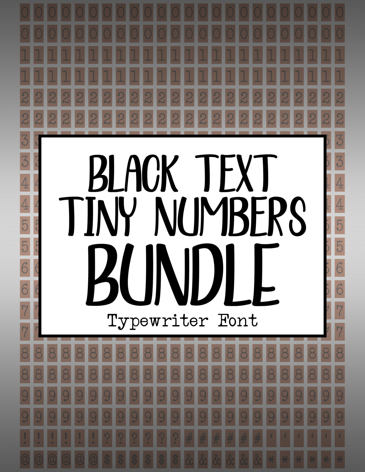 Bundle #87 'Typewriter' Tiny Numbers - Black Text