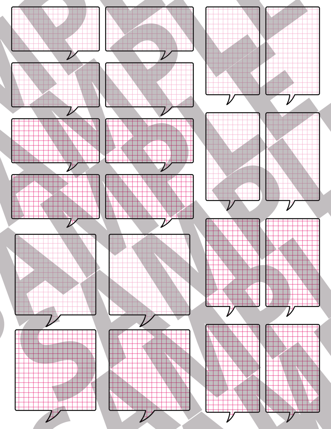 Pink - Square Journaling Speech Bubbles