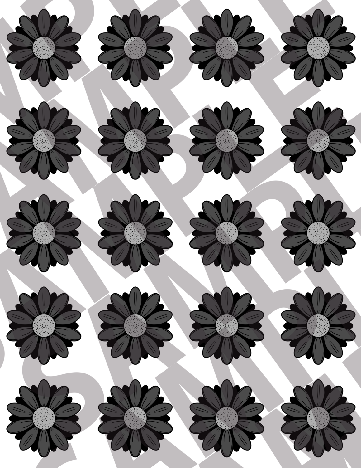 Dark Gray - Flowers 5