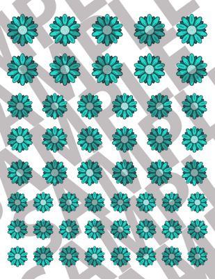 Turquoise - Smaller Flowers 5