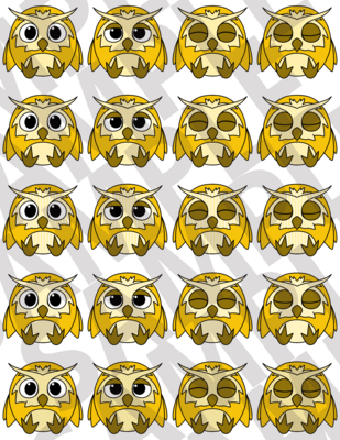 More Yellow - Fluffy Owls