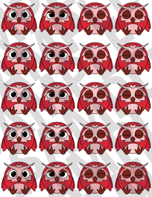 Red - Fluffy Owls