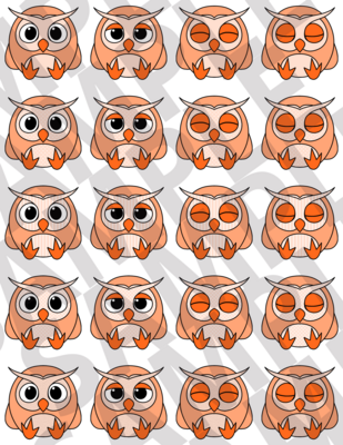 Bright Orange - Owls
