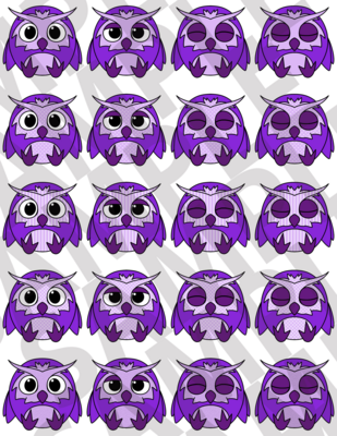 Purple - Fluffy Owls