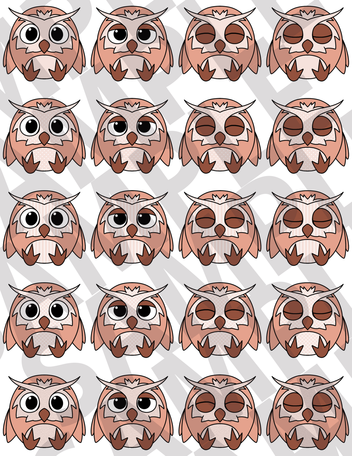 Peach - Fluffy Owls