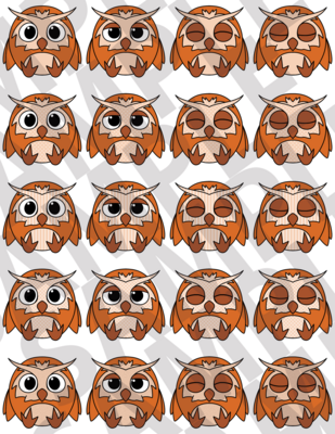 Orange - Fluffy Owls