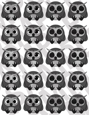 Dark Gray - Owls