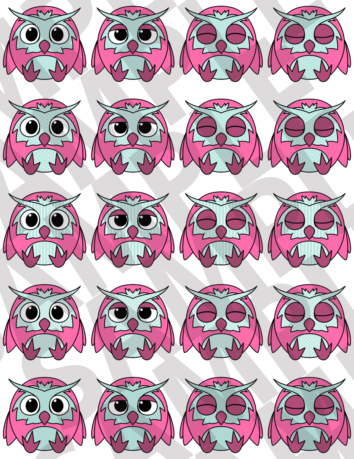 Cozy Cafe Pink - Fluffy Owls