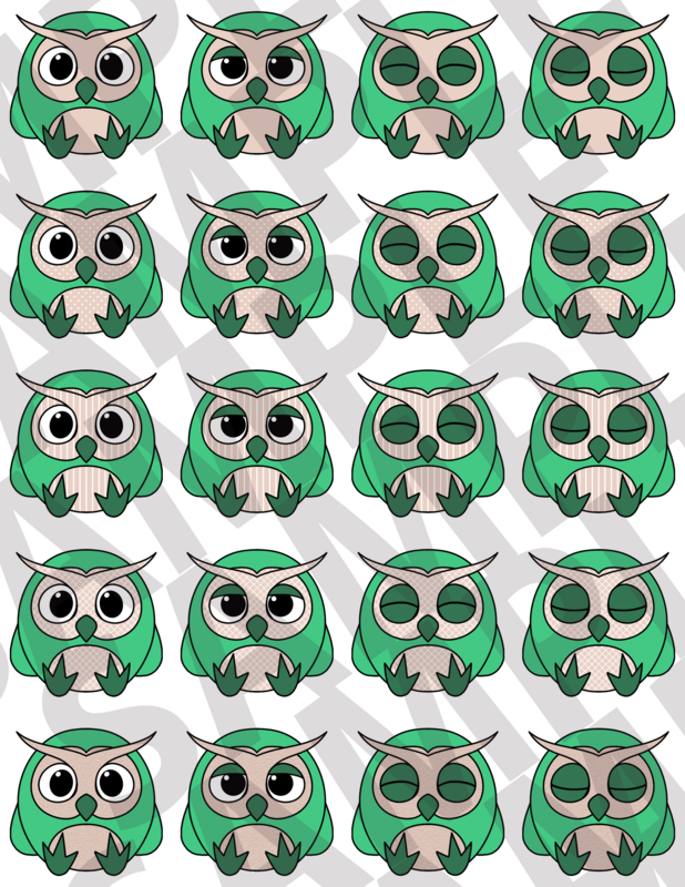 Cozy Cafe Green - Owls