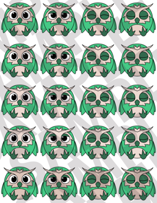 Cozy Cafe Green - Fluffy Owls