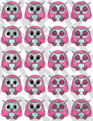 Cozy Cafe Pink - Owls