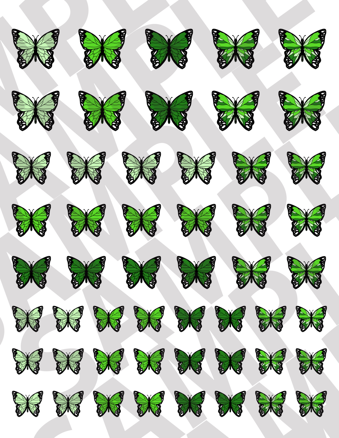 Green - Smaller Butterflies