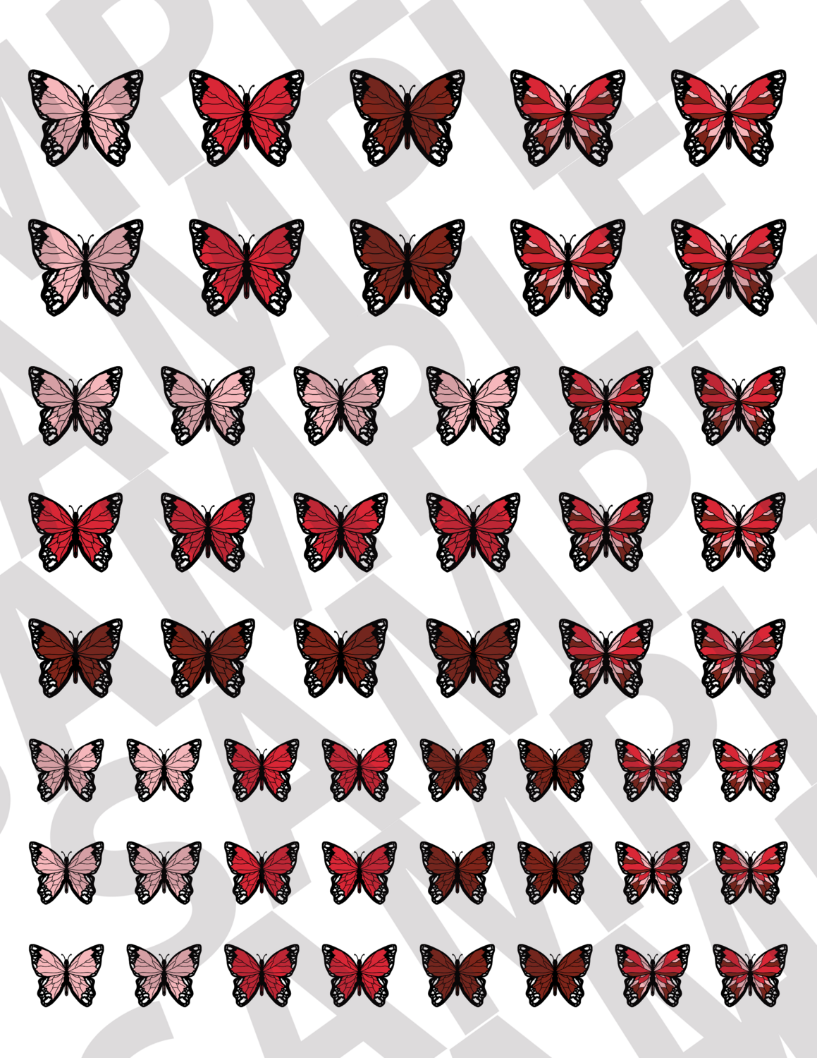 Red - Smaller Butterflies