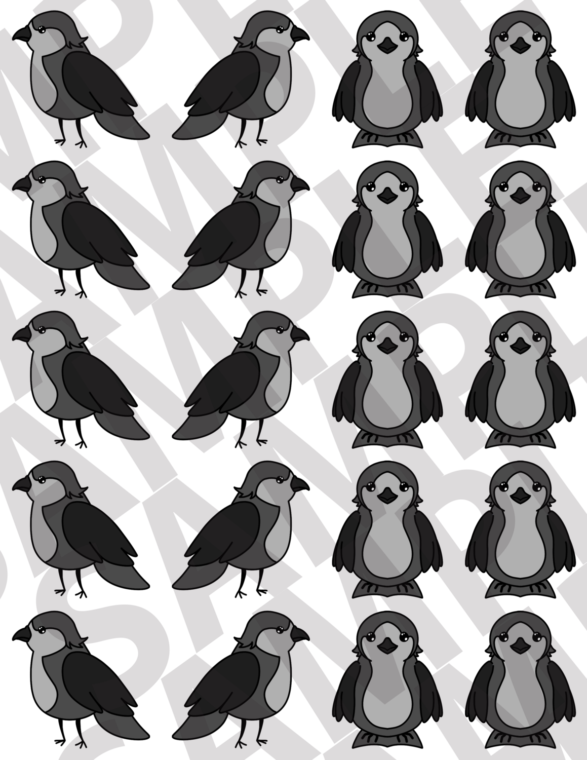 Dark Gray - Birds