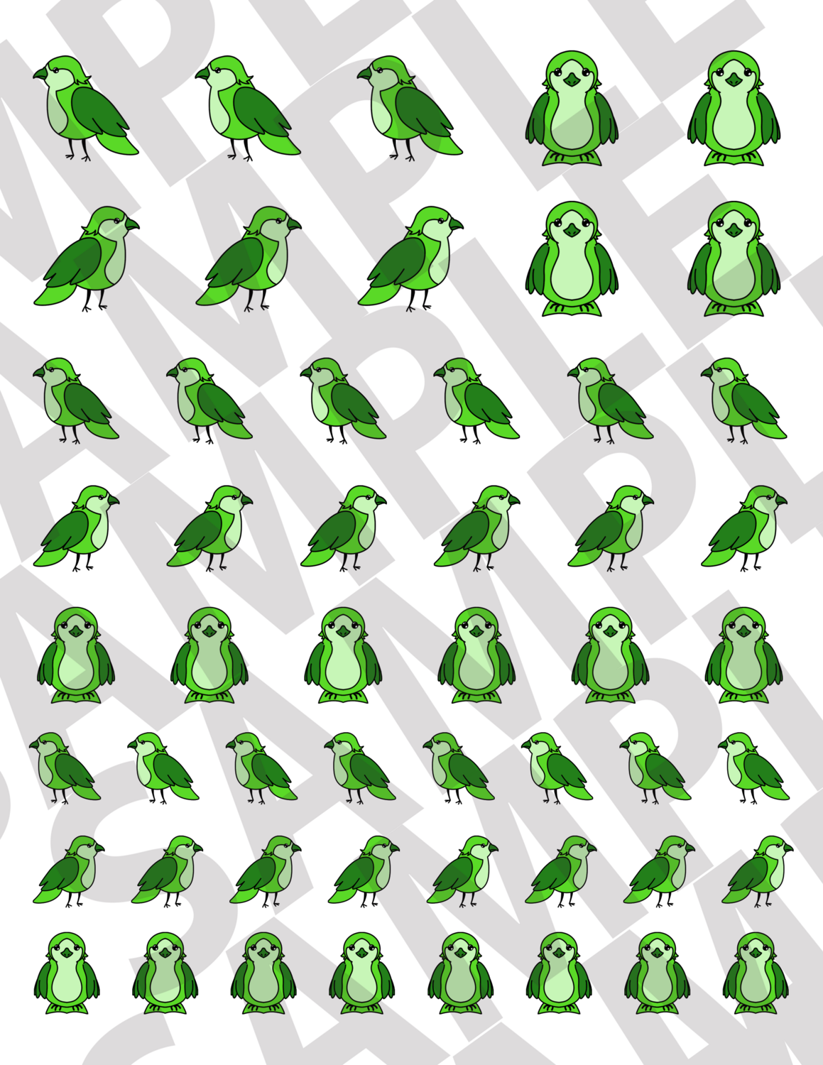 Green - Smaller Birds
