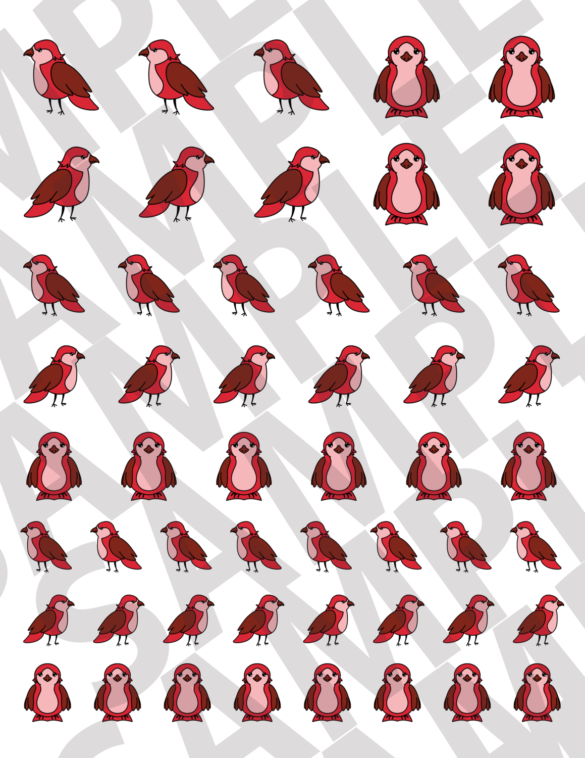 Red - Smaller Birds