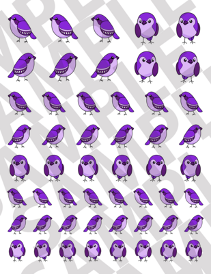 Purple - Smaller Simple Birds