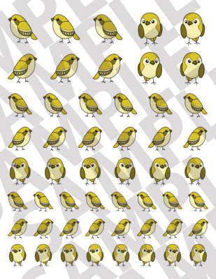 Yellow - Smaller Simple Birds