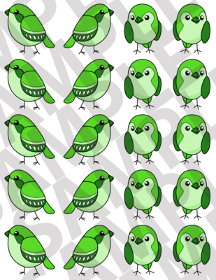 Green - Simple Birds