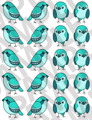 Turquoise - Simple Birds