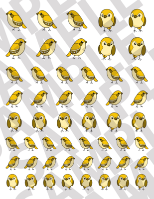 More Yellow - Smaller Simple Birds