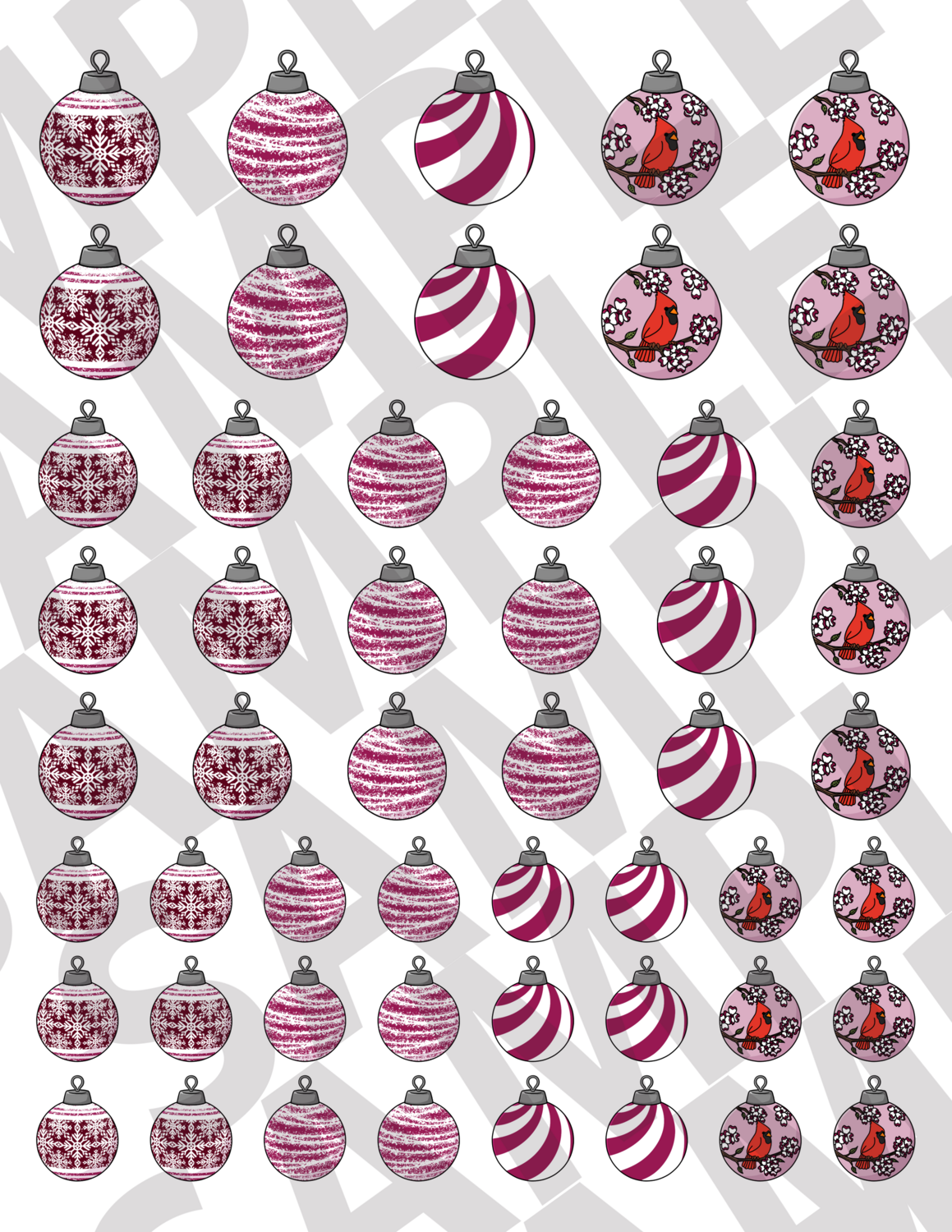 Dark Pink - Smaller Ornaments
