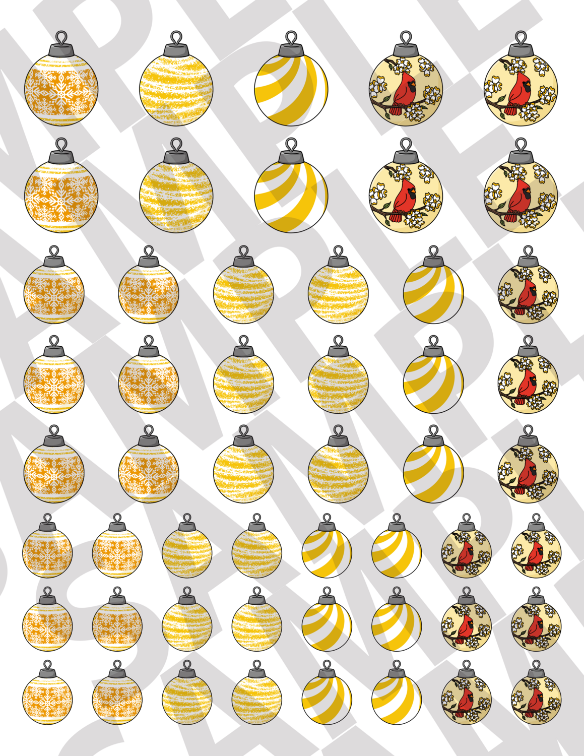 Light Yellow - Smaller Ornaments
