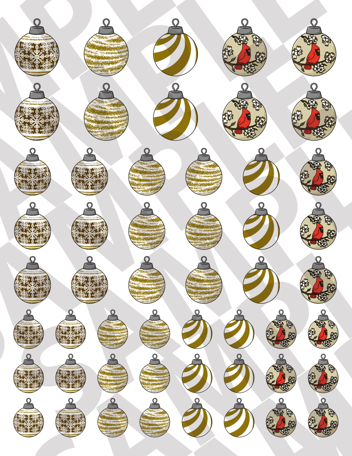 Dark Yellow - Smaller Ornaments