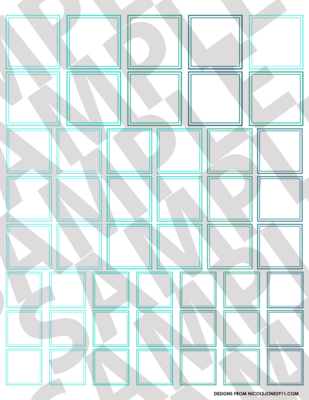 Turquoise - Smaller Squares