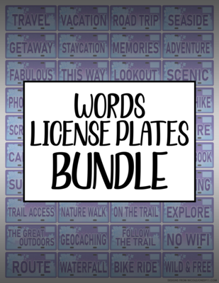 Bundle #127 Words License Plates