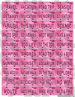 Pink - Words License Plates