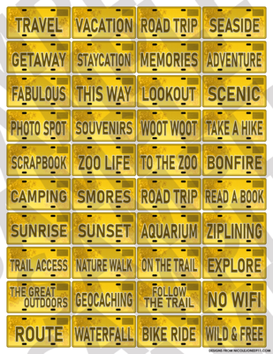 More Yellow - Words License Plates